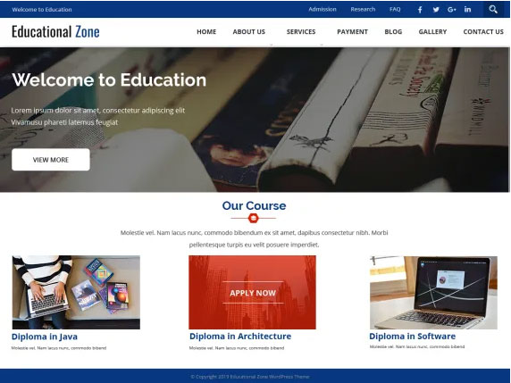 Online Educational Zone Free Themes